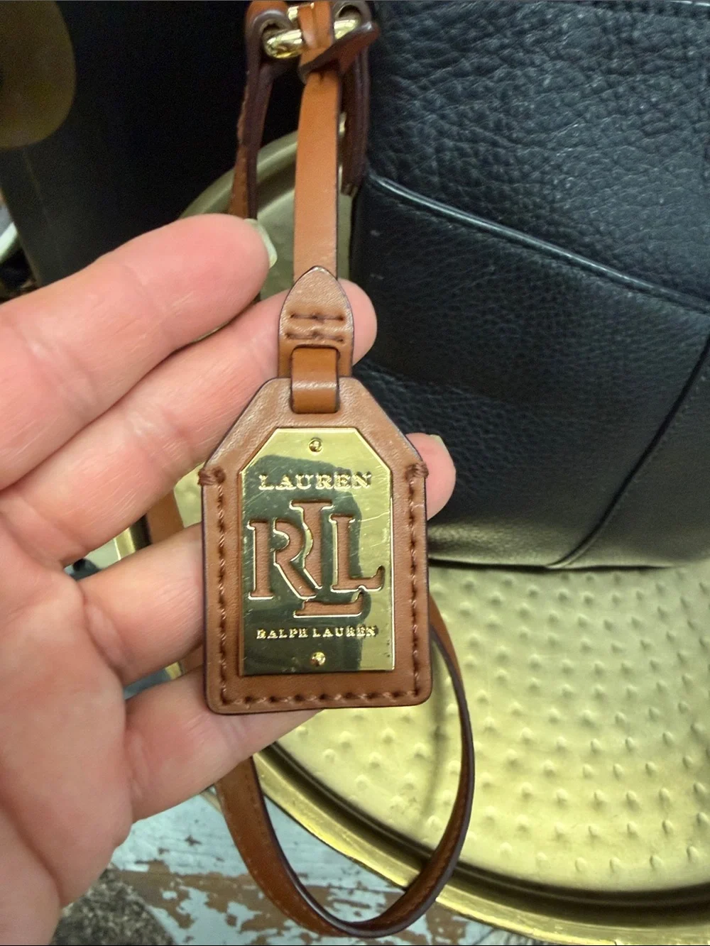 Ralph Lauren Leather Crossbody Bag in Black